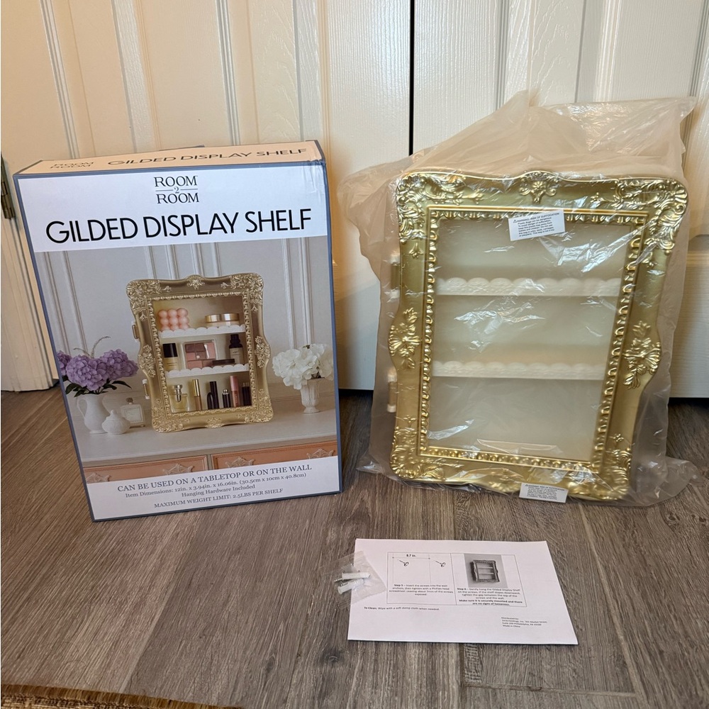 NIB Gilded Display Shelf Five Below Room 2 Room